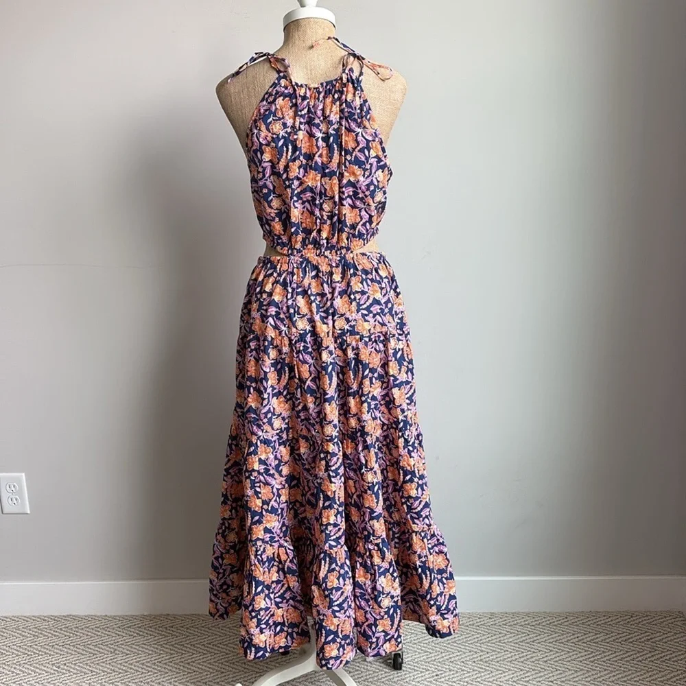 J. Crew Harbor Side-Cutout Dress Floral SMALL